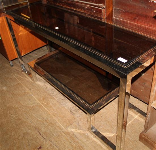 Steel and glass side table